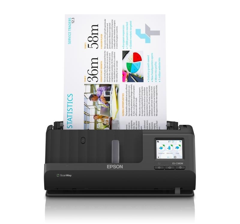EPSON ES-C380W A4 Compact Network Sheetfed Scanner, PC-FREE scan, Rezolutie optica: 600 x 600 DPI, Sursa lumina: ReadyScan LED technology, Viteza scanare:30ppm, Capacitate ADF: 20 coli, Volum scanare: 3500 pagini/zi, Duplex, Formate: BMP, JPEG, TIFF, - Img 5