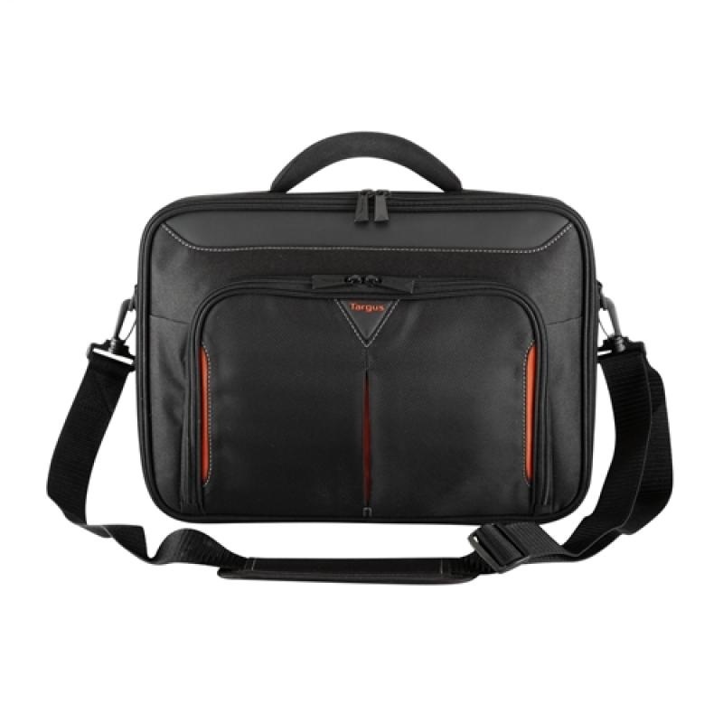 Geanta laptop Targus Classic+ Clamshell, pentru laptopuri de 15.6", dimensiuni: 42 x 8 x 38cm, dimensiuni compartiment laptop: 38.7 x 2.5 x 26.5 cm, greutate 0.68 kg, negru/rosu - Img 11