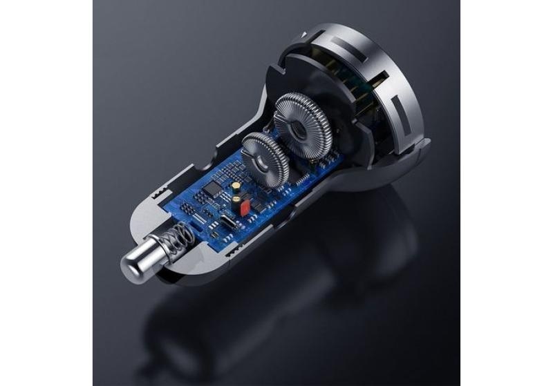Incarcato auto Baseus Digital Display, 2 x USB Output 5V/4.8A, total output 24W, pt. bricheta auto, afisaj digital, argintiu - Img 10