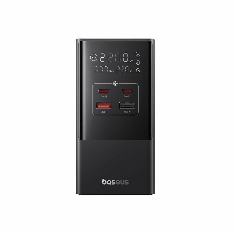 Incarcator retea Baseus PowerCombo Tower Digital Powerstrip, Quick charge 35W, 4 porturi iesire, lungime cablu 1.5m, negru - Img 5