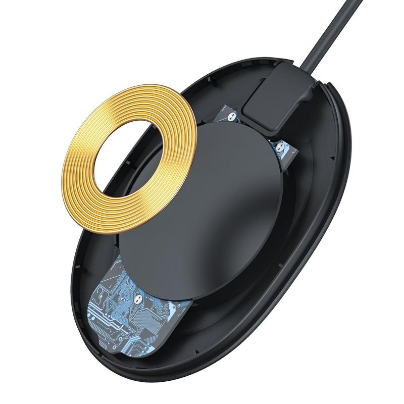 INCARCATOR wireless Baseus Jelly Qi 15W, compatibilitate smartphones si airpods, cablu Type-C la USB inclus, negru - Img 7