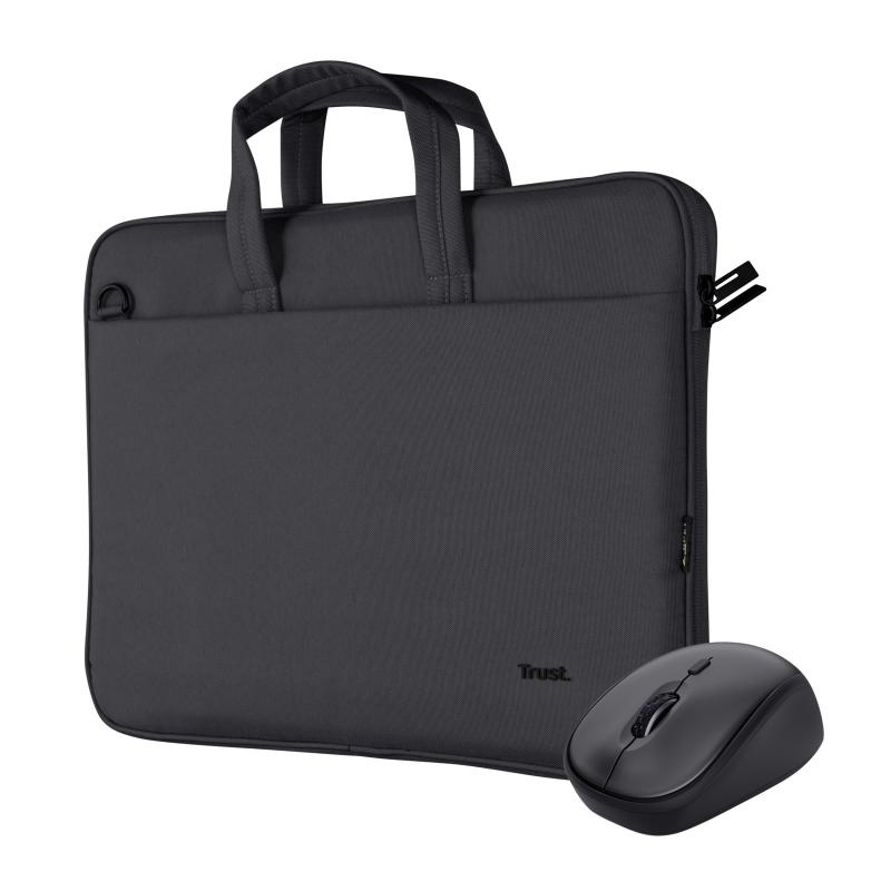 Kit Geanta de laptop Trust Bologna pentru laptop-uri cu diagonala de pana la 16", mouse Trust wireless, negru - Img 10
