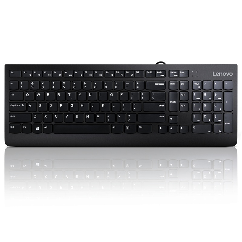 Lenovo 300 USB Combo Keyboard &amp; Mouse, Senzor mouse: Optic, Rezolutie (dpi): 1600 dpi, Tipul conexiunii: USB, Lungime/Tip cablu: 1.80m, Culoare: Negru, Dimensiune: Mouse - 34 mm (1,33 inchi), tastatură - 20 mm x Mouse - 63 mm (2,44 inchi), tastatură - - Img 7