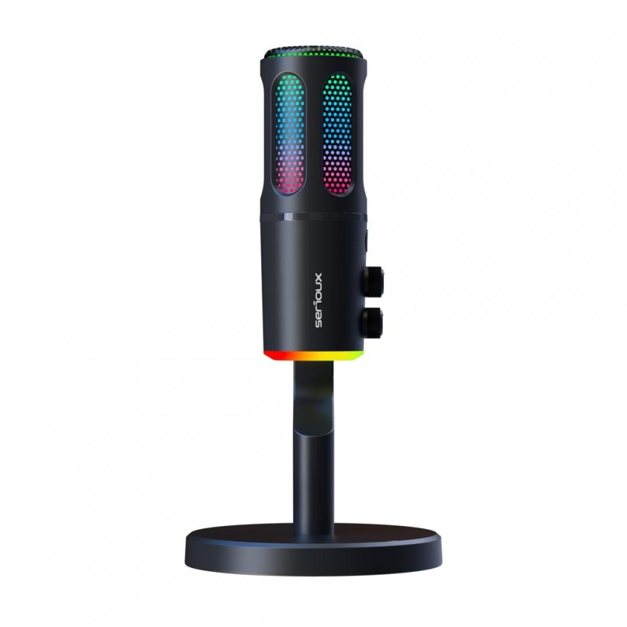 Microfon Gaming de birou Serioux SU8, condenser, unidirectional, frecventa raspuns 20-20KHz, sensibilitate maxima -11DBFS la 80 dB SPL, rata de esantionare 48KHz, rata de biti 16/24bit, raport semnal zgomot 75dB, interfata 3.5mm si USB-C, putere intrare - Img 4