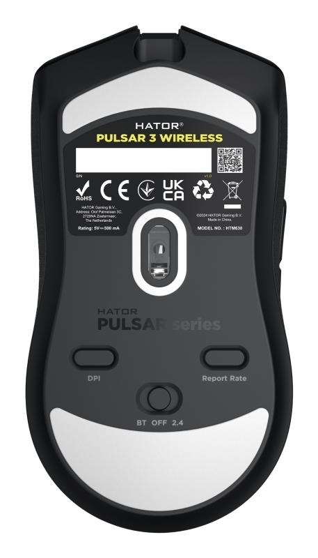 Mouse gaming wireless Hator Pulsar 3, polling rate pana la 1000Hz, senzor Optical PixArt PMW 3311, rezolutie maxima 12000 DPI, switch HATOR® Optical 100M, iluminare RGB 16.8M culori, side switch Kailh 3M, durata de viata baterie in wireless mode pana la - Img 7