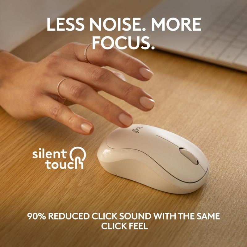 Mouse Logitech MK240 Silent Wireless, optic, interfata Bluetooth, rezolutie 1000 DPI, alb - Img 8