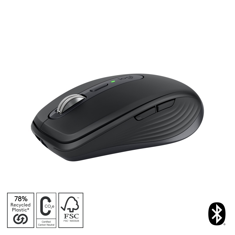 Mouse wireless Logitech MX Anywhere 3S, cu laser, 6 butoane, rezolutie maxima 8000 DPI, negru - Img 3
