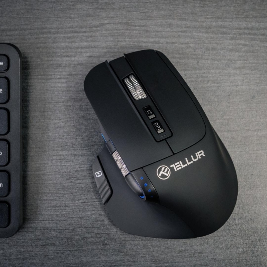 Mouse wireless Tellur Shade, silent click, rezolutie maxima 3200 DPI, iluminare RGB, negru - Img 6
