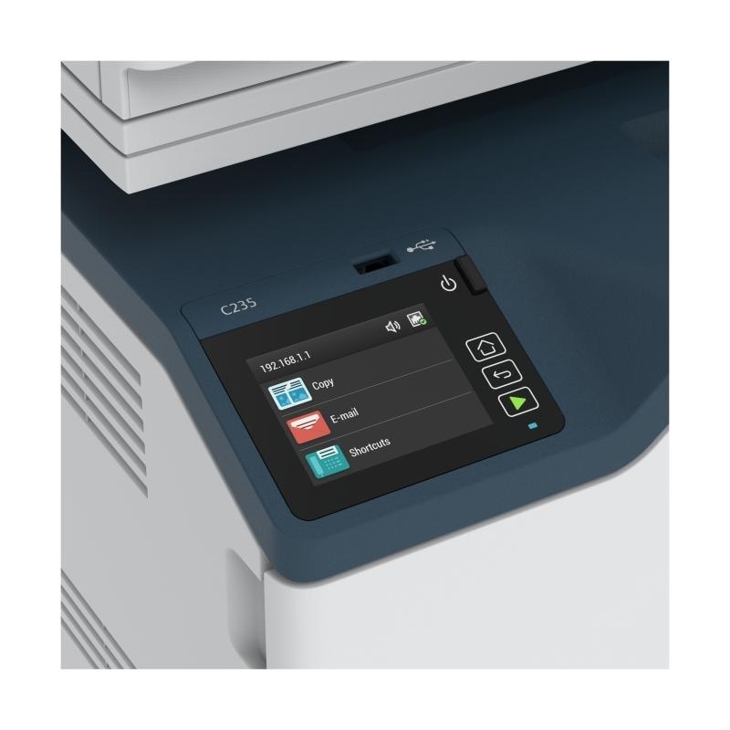 Multifunctional laser color Xerox C235V_DNI, Print/Copy/Scan/Fax, Dimensiune A4, Viteza: 22 ppm, Rezolutie Imprimare 600 x 600 dpi, calitate culoare de 4800,Copiere 600 x 600 dpi, Procesor 1 GHz Dual Core, Memorie 256 MB, Limbaje imprimate PCL® 5/6, - Img 4