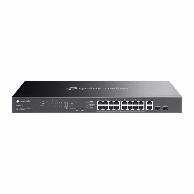 Omada 20-Port Gigabit Easy Managed Switch with 16-Port PoE+ PORT: 16× Gigabit PoE+ Ports, 2x Gigabit Non-PoE Ports, 2× Gigabit SFP Ports SPEC: 802.3at/af, 250 W PoE Power, 1U 19-inch Rack-mountable Steel Case FEATURE: Integration with Omada SDN - Img 2