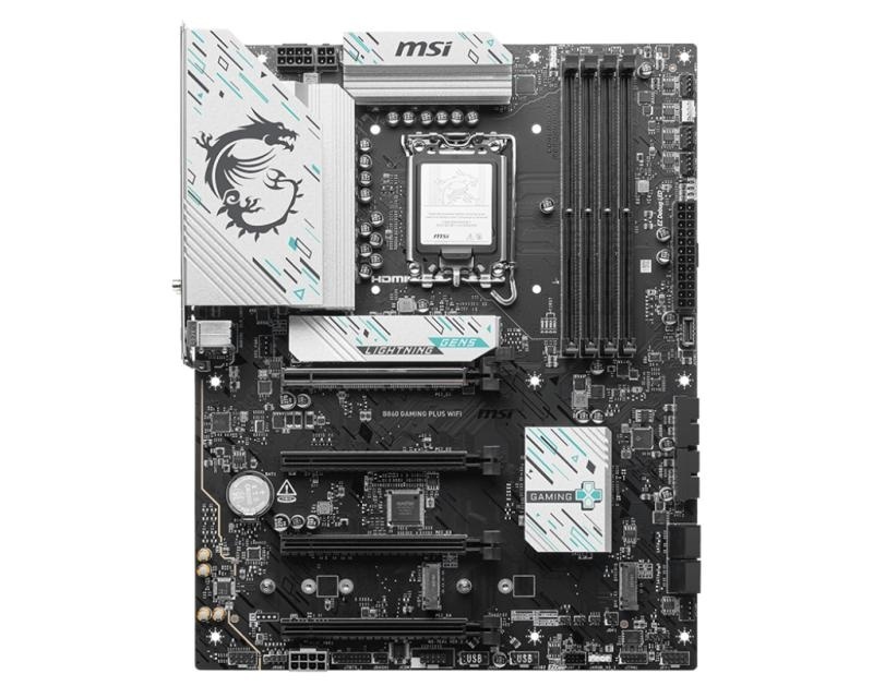 Placa de Baza MSI B860 GAMING PLUS WIFI LGA1851, 4x DDR5, 1x HDMI 1x DP 1x Type-C DP, 4x PCIE x16, 3x M.2, 4x SATA 6GB/s, ATX - Img 2