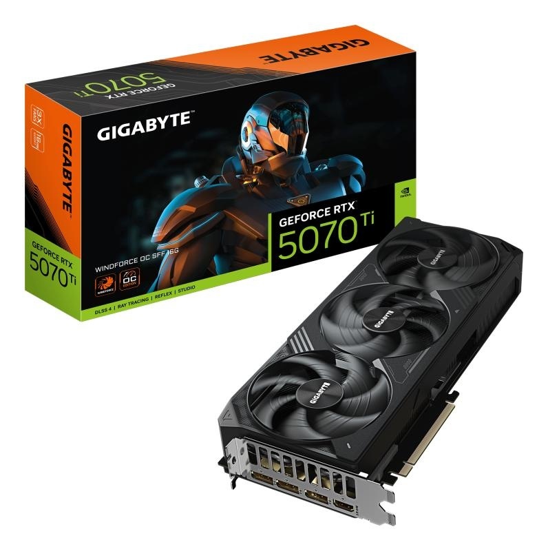 Placa Video GIGABYTE GEFORCE RTX 5070 TI WINDFORCE OC SFF 16GB GDDR7 256 bit, PCIE 5.0, 3x DP 1x HDMI - Img 2