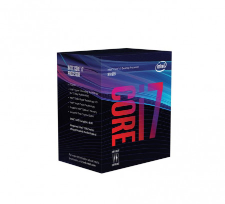 Procesor Intel Core i7-8700K, BX80684I78700K, 3.7GHz, 6 Cores, LGA1151 ,64-bit, 6 nuclee, 3.7GHz/4.7GHZ, 12MB, Intel HD Graphics 630, DT Ci7Coffee Lake 6C CFL 95W, CPU Cooler: No
