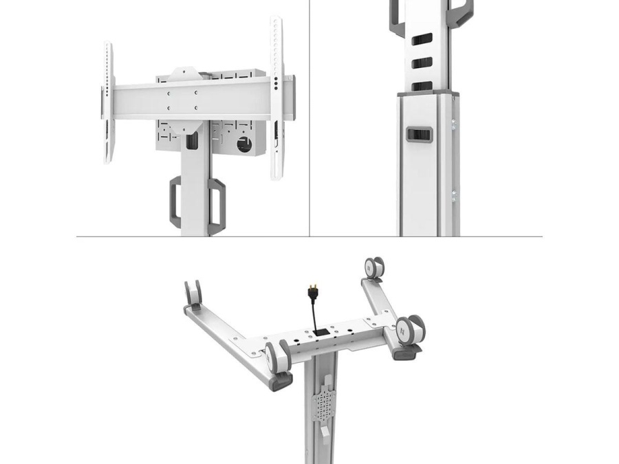 Stand podea mobil Neomounts 37"-75", VESA 100x100~600x400, 70kg, fix, inaltime reglabila, alb - Img 6