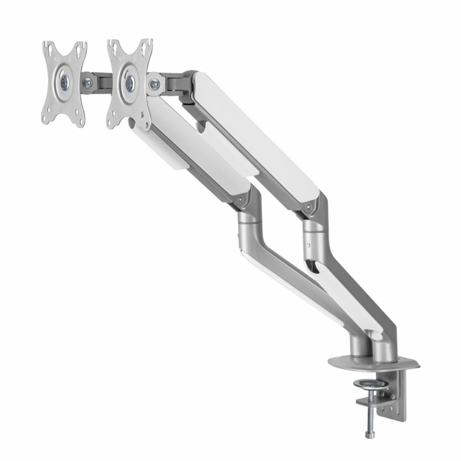 Suport 2 monitoare Serioux MM63-C024, arc cu gaz, compatibilitate dimensiune ecran 17"-32", greutate maximă suportata: (per ecran): 2~ 9kg, VESA: 75x75, 100x100, inclinare: +55°~-55°, pivotare: +90°~-90°, rotația ecranului: +180°~-180° - Img 4