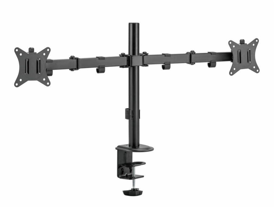 Suport 2 monitoare SeriouxMM66-C024, brat articulat monitor, compatibilitate dimensiune ecran 17"-32", greutate maximă suportata: (per ecran): 9kg, VESA: 75x75, 100x100, inclinare: +45°~-45°, pivotare: +90°~-90°, rotația ecranului: + 180°~-180°, - Img 2