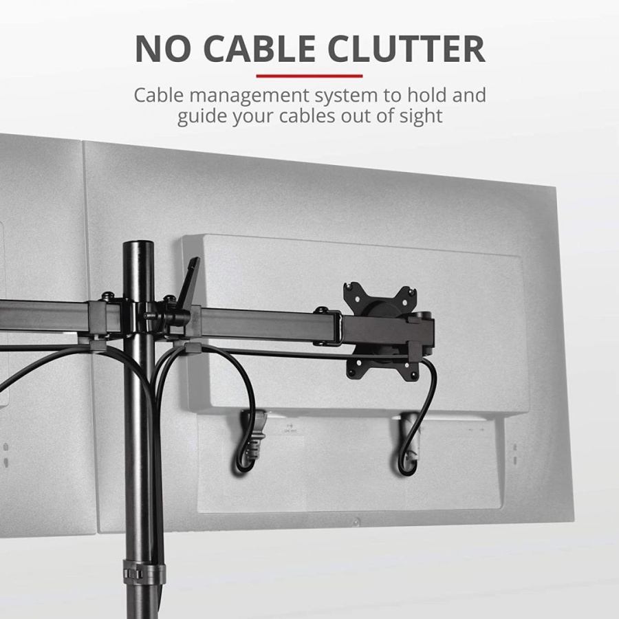 Suport Monitor Trust GXT 1120 Mara Dual Monitor Arm, montare birou, 510 x 860 x 115mm, VESA, 2.6 kg, negru - Img 3