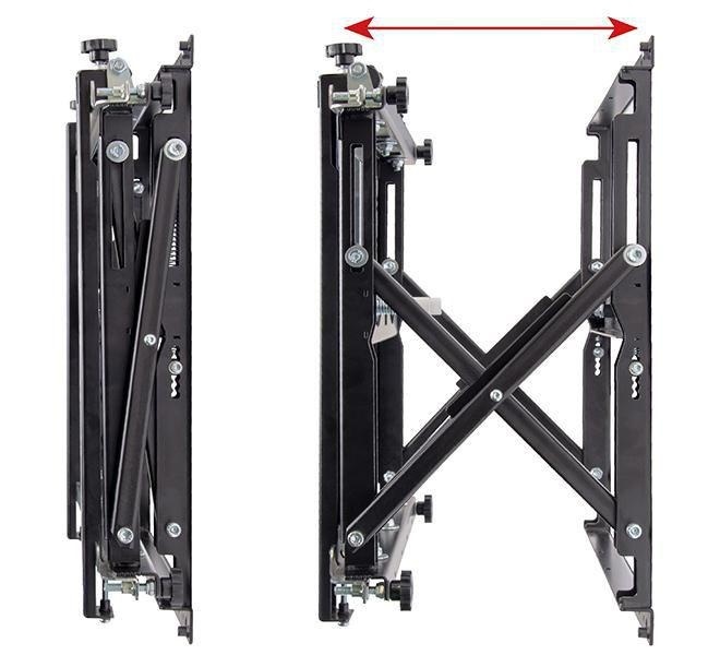 Suport perete cu pop-out B-Tech pentru ecrane cu diagonale intre 42"-120", greutate maxima suportata 125kg, VESA min. 200x100, VESA max. 400x400, distanta maxima de la perete 29.3 cm, sistem Push to open/push to close, se poate monta atat pe perete cat - Img 2