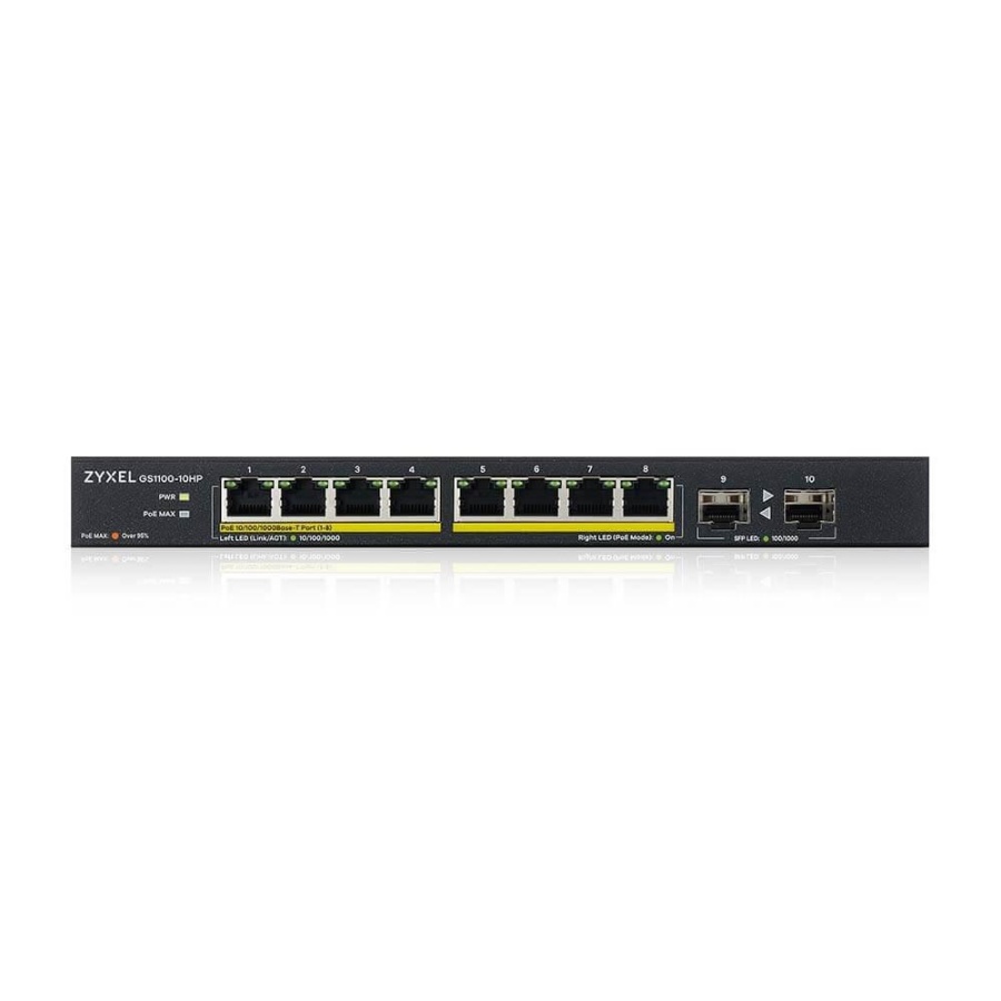 ZYXEL GS1100-10HP 10PORT GBE POE SWITCH - Img 2