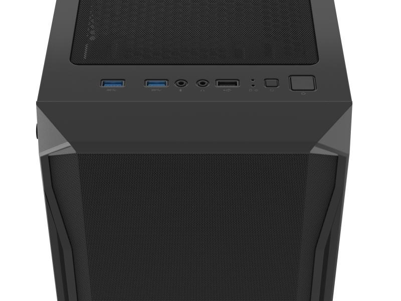 Carcasa FURY SHOBO SH4F Mid Tower NEGRU, Tempered Glass, Sloturi Expansiune 7, Drive Bays: 2x3.5" 2x2.5", Ventilatoare Suportate: 8 (spate: 1x120mm, fata: 3x120mm sau 3x140mm, sus: 2x120mm sau 1x140mm, jos: 2x120mm), Ventilatoare Incluse: 4 (4x120mm), - Img 5