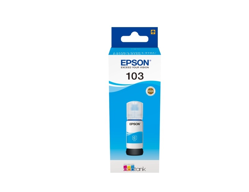 Cartus cerneala Epson 103 ECOTANK , cyan, capacitate 70ml, pentru L1110, L1110 CIS, L1110 MEAF, L3100 CIS, L3101 CIS, L3110, L3110 CIS, L3110 MEAF, L3111. - Img 2