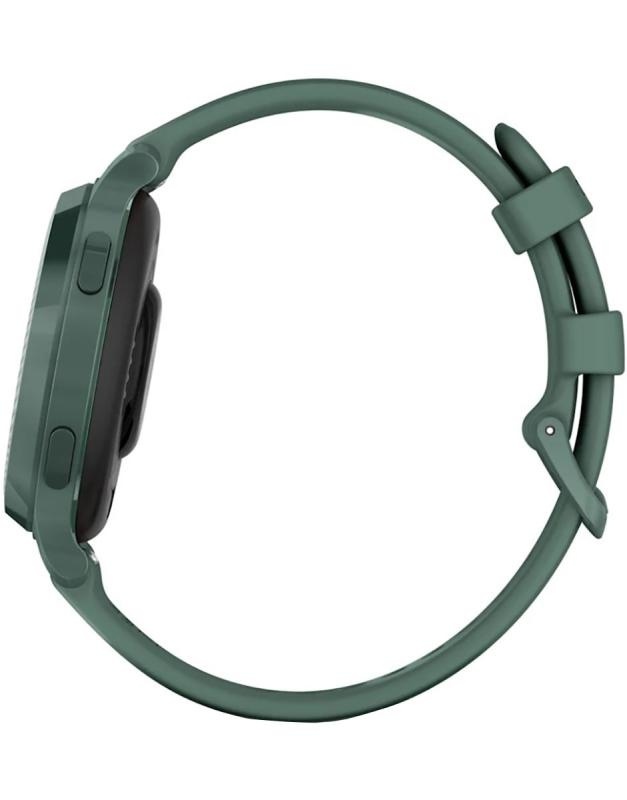 Ceas Garmin Lily 2 Active, display AMOLED, dimensiune afisaj 25,4 mm x 21,3 mm,rezolutie afisaj 240 x 201 pixeli, memorie 8GB, autonomie pana la 9 zile, rezistanta la apa pana la 5 ATM, greutate: 24,4g, ramă Jasper Green şi curea Jasper Green din silicon - Img 4