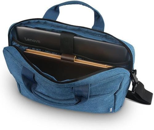 Geanta laptop Lenovo Casual Toploader T210, 15.6", Blue, rezistent la apa, compartiment accesorii, compartiment laptop captusit, Material: Textil, Dimensiuni externe: 362 x 22 x 250 mm, Greutate: 465g - Img 3