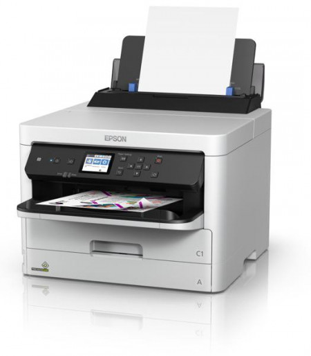Imprimanta inkjet color Epson WF-C5210DW, dimensiune A4, duplex, viteza max 24ppm alb-negru si color, rezolutie max 4800x1200dpi, alimentare hartie 300 coli, volum de printare max 45000 pagini/luna, display color 6cm, interfata: Wireless LAN IEEE