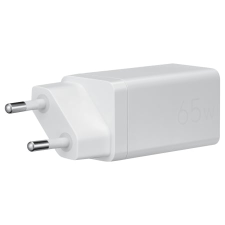 Incarcator alimentator original Asus pentru smartphone/tableta/laptop, tehnologie GaN, 2 porturi USB-C, 65W, alb
