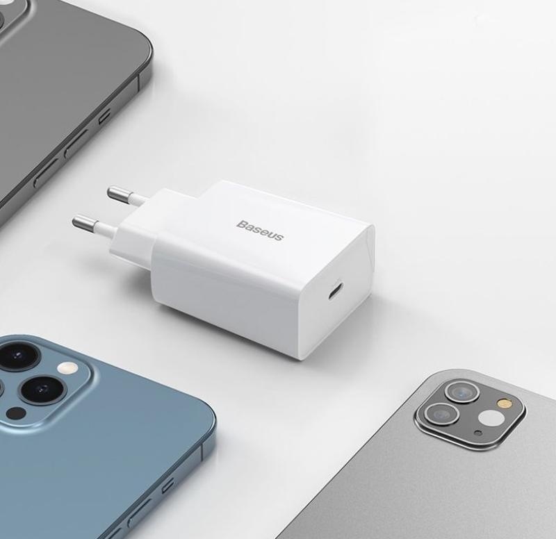 Incarcator retea Baseus Speed Mini, Quick Charge 20W, 1 x USB Type-C 5V/3.0A, alb - Img 7