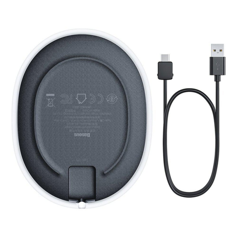 INCARCATOR wireless Baseus Jelly Qi 15W, compatibilitate smartphones si airpods, cablu Type-C la USB inclus, negru - Img 3