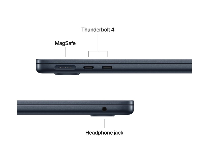 MacBook Air 13.6" Retina/Apple M4 (CPU 10-core, GPU 10-core, Neural Engine16-core)/16GB/512GB - Midnight - INT KB (2025) 35W USB‑C - Img 3