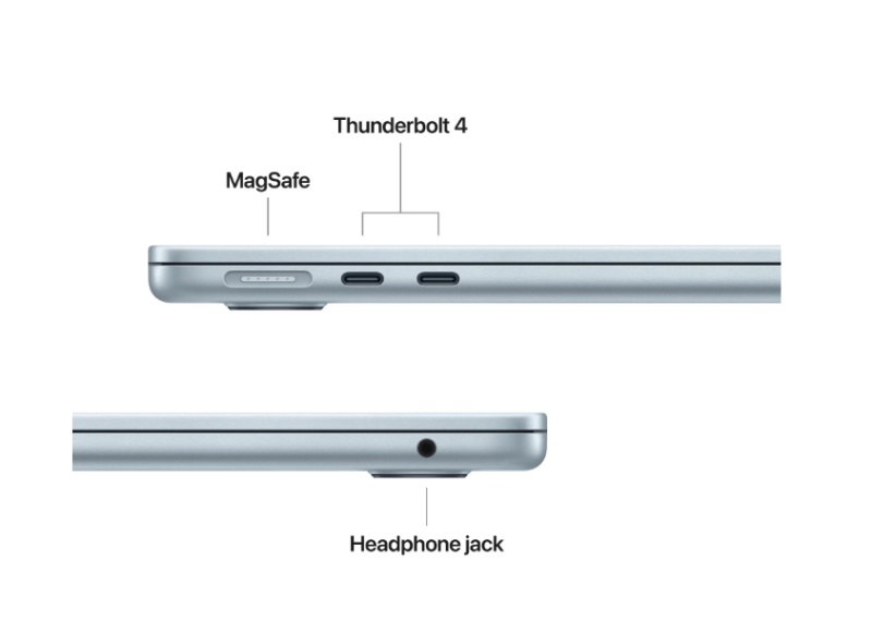 MacBook Air 13.6" Retina/Apple M4 (CPU 10-core, GPU 10-core, Neural Engine16-core)/32GB/1TB - Sky Blue - INT KB (2025) 35W (Cto from MC6V4RO/A) - Img 3