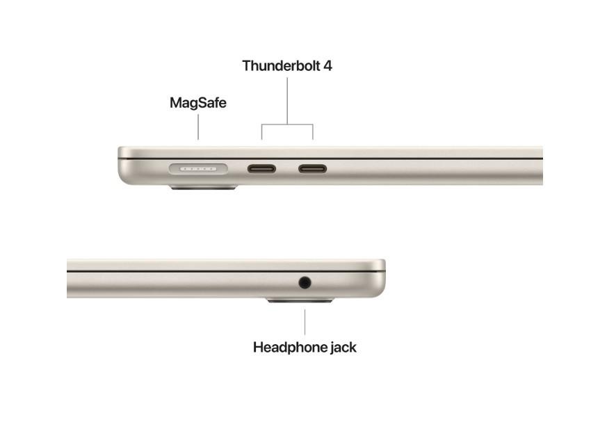 MacBook Air 13.6" Retina/Apple M4 (CPU 10-core, GPU 10-core, Neural Engine16-core)/16GB/ 1TB - Starlight - INT KB (2025) 35W USB C ( CtofromMW103RO/A) - Img 3
