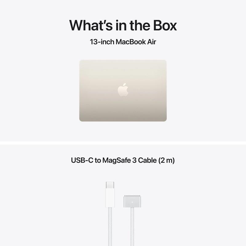 MacBook Air 13.6" Retina/Apple M5 (CPU 10-core, GPU 8-core, NeuralEngine16-core)/16GB/512GB - Starlight - US English KB (No Adapter) - 2026 (Cto from MDHA4RO/A) - Img 3
