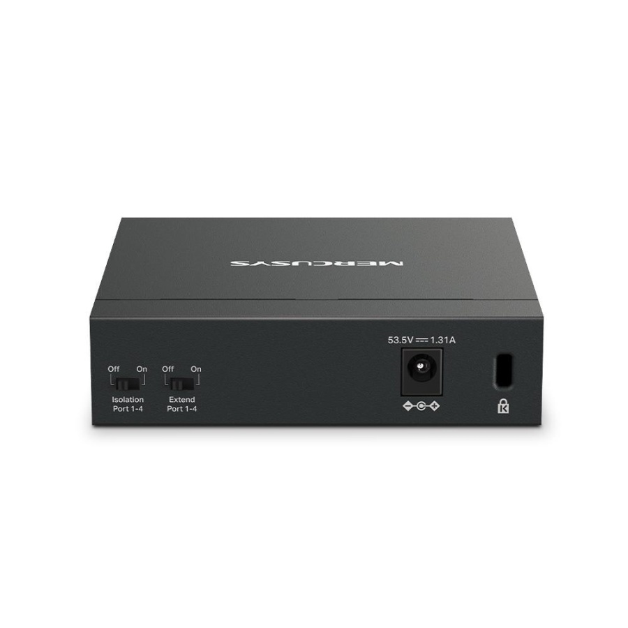 MERCUSYS DESKTOP SWITCH 5PORT MS105GP POE, Interfata: 5 x 5× 10/100/1000 Mbps RJ45 ports, 4 x POE, PoE Power Budget: 65 W, Standarde si protocoale: IEEE 802.3x Flow Control, dimensiuni: 99.8*98*25mm, - Img 2