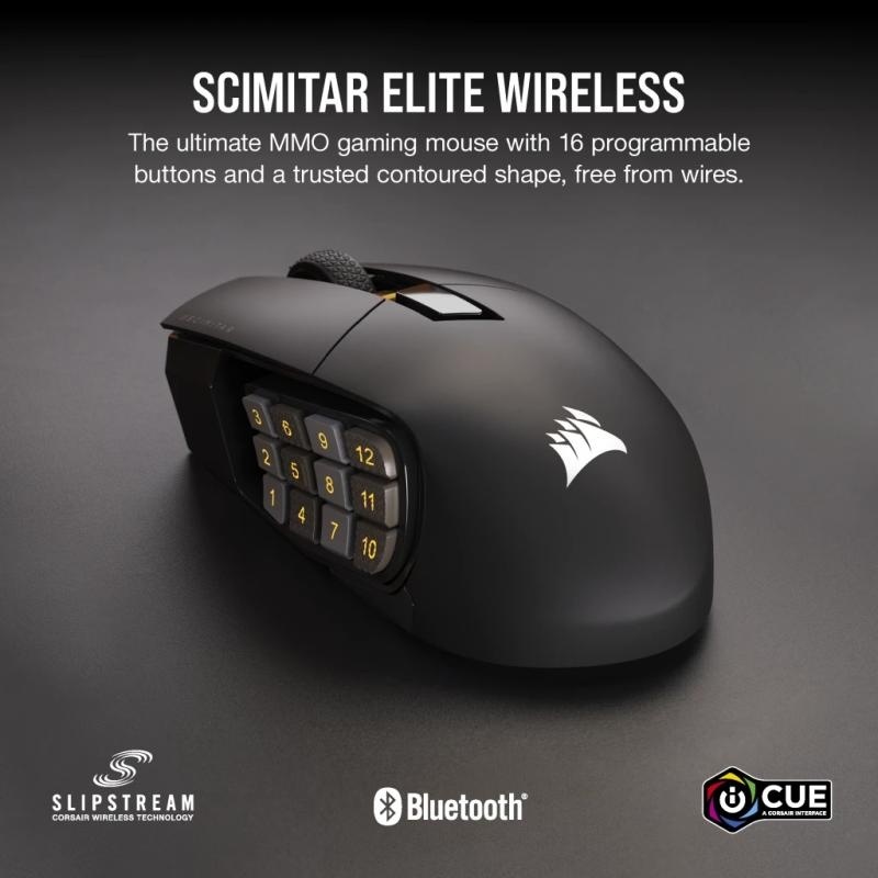 Mouse Gaming Corsair SCIMITAR ELITE WIRELESS MMO Optical cu fir, negru - Img 9