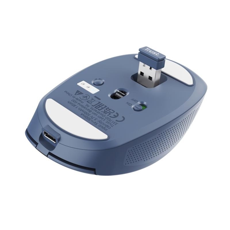 Mouse Trust Ozaa compact, rezolutie maxima 3200 DPI, interfata USB-A, USB-C, albastru - Img 10