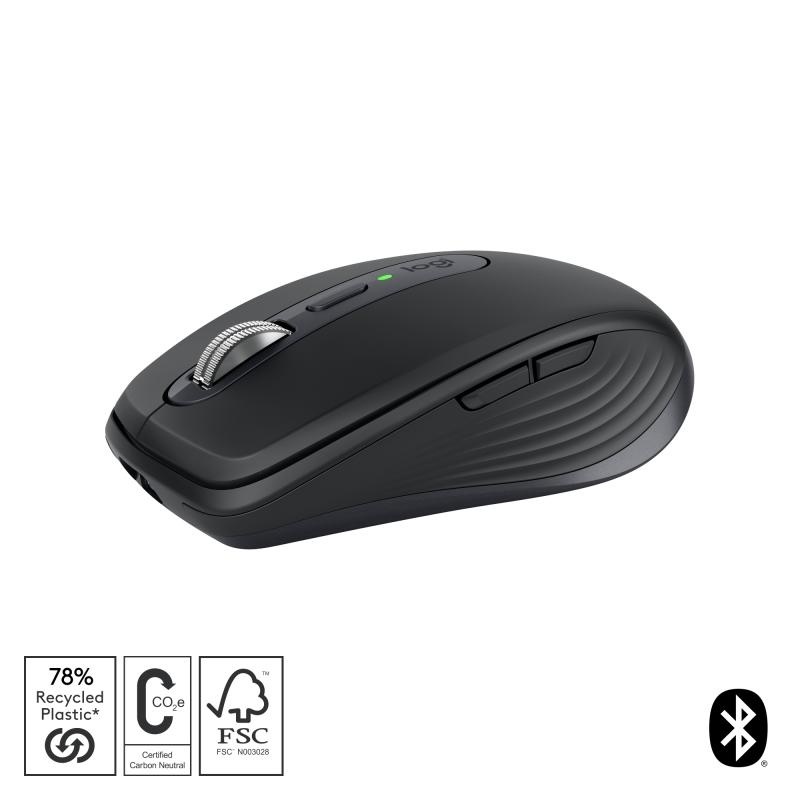 Mouse wireless Logitech MX Anywhere 3S, cu laser, 6 butoane, rezolutie maxima 8000 DPI, negru - Img 4