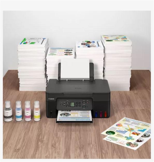 "Multifunctional inkjet color CISS Canon PIXMA G3470 Black, dimensiune A4(Printare, Copiere, Scanare), viteza imprimare 11ipm alb-negru, 6ipm color,rezolutie printare 4800x1200 dpi, imprimare fara margini, alimentarehartie 100 coli, scanner CIS rezolutie - Img 2