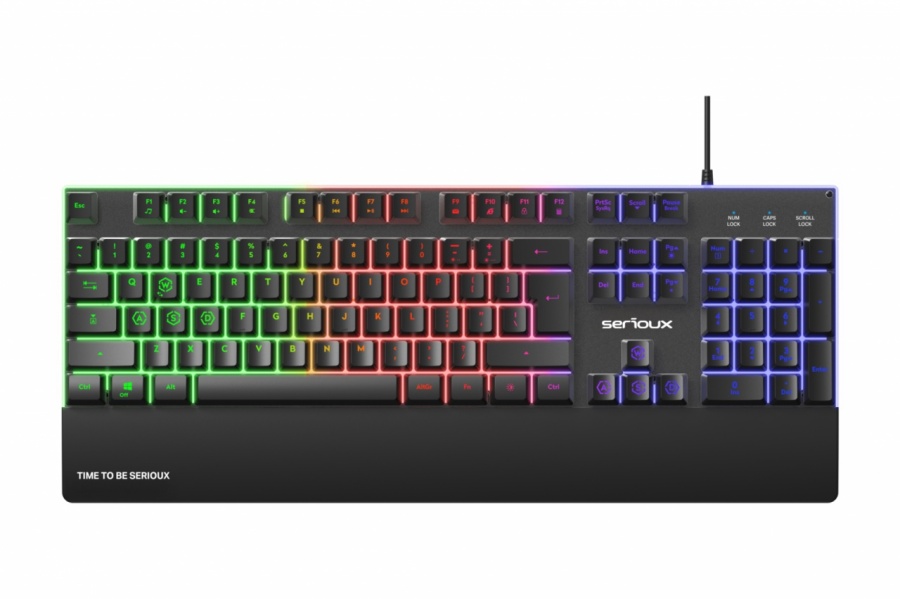 Tastatura gaming cu fir iluminata Serioux Nexor, interfata USB, numar de taste: 104, material ABS, anti-ghosting: 19 taste, lungime cablu 1.5m PVC, dimensiuni (LxAxH): 435.74 × 178.54 × 33.62 mm, negru - Img 4