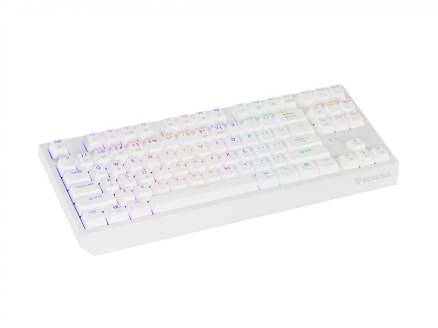 Tastatura gaming mecanica wireless Genesis Thor 230 TKL, iluminare RGB, 87 taste, 11 butoane multimedia, alb - Img 9