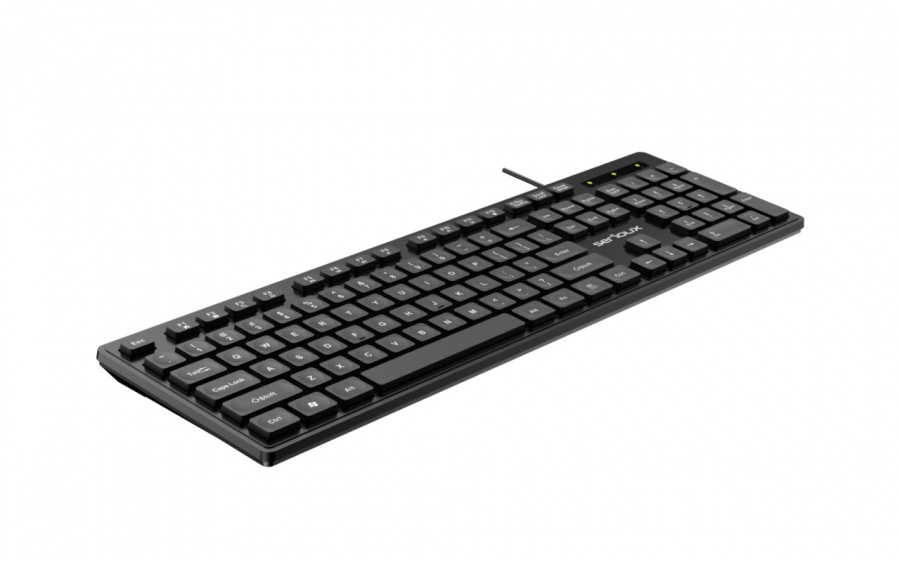Tastatura Serioux cu fir, interfata USB, 104 taste, material ABS, US Layout, lungime cablu 1.5m PVC, dimensiuni 429*128*20mm; 416g, negru - Img 3