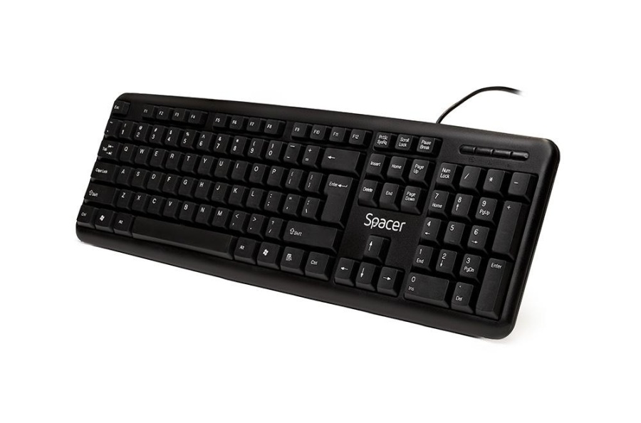 Tastatura Spacer SPKB-520 cu fir, USB, 104 taste, anti-spill, negru - Img 3