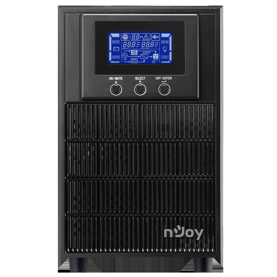 UPS nJoy Aten PRO 2000, 2000VA/ 1800W, On-line, LCD Display, 3 Prize Schuko cu Protectie, Management, Tower, Dubla conversie, Frequency Range 40Hz ~ 70 Hz, Connection port RS232 / USB / Intelligent Port, Dimensiuni: 397 x 145 x 220 mm, Greutate: 17 kg, - Img 2