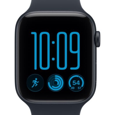 Apple Watch SE 3 GPS 44mm Midnight Aluminium Case with Navy Blue Sport Band - M/L