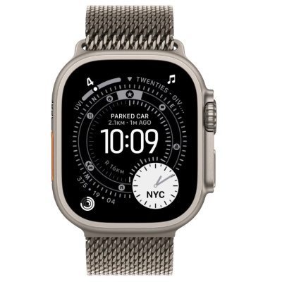Apple Watch Ultra 3 GPS + Cellular 49mm Natural Titanium Case with Natural Titanium Milanese Loop - Medium