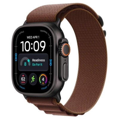 Apple Watch Ultra 4 GPS + Cellular 49mm Black Titanium Case with Burgundy Alpine Loop - S