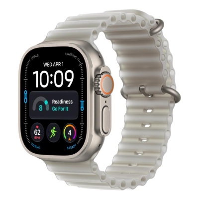 Apple Watch Ultra 4 GPS + Cellular 49mm Natural Titanium Case with Translucent Grey Ocean Band