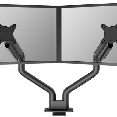 Brat dublu pentru monitor Neomounts, tip full motion, pentru display-uri cu diagonale 17"-35", sistem de prindere VESA 75x75~100x100mm, greutate maxima suportata 18kg per ecran, tilt +90°, -90°, swivel +90°, -90°, rotate +180°, -180°, reglabil pe - Img 3